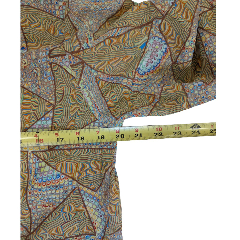 Topaz 70s Retro Geometric Print Button Down Shirt Indie Art Teacher Dopamine M - Picture 5 of 7